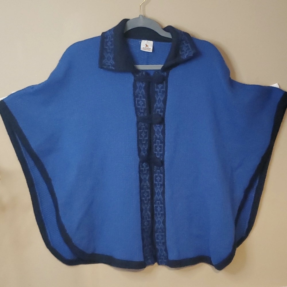 Alpaca Warehouse Blue Poncho One Size